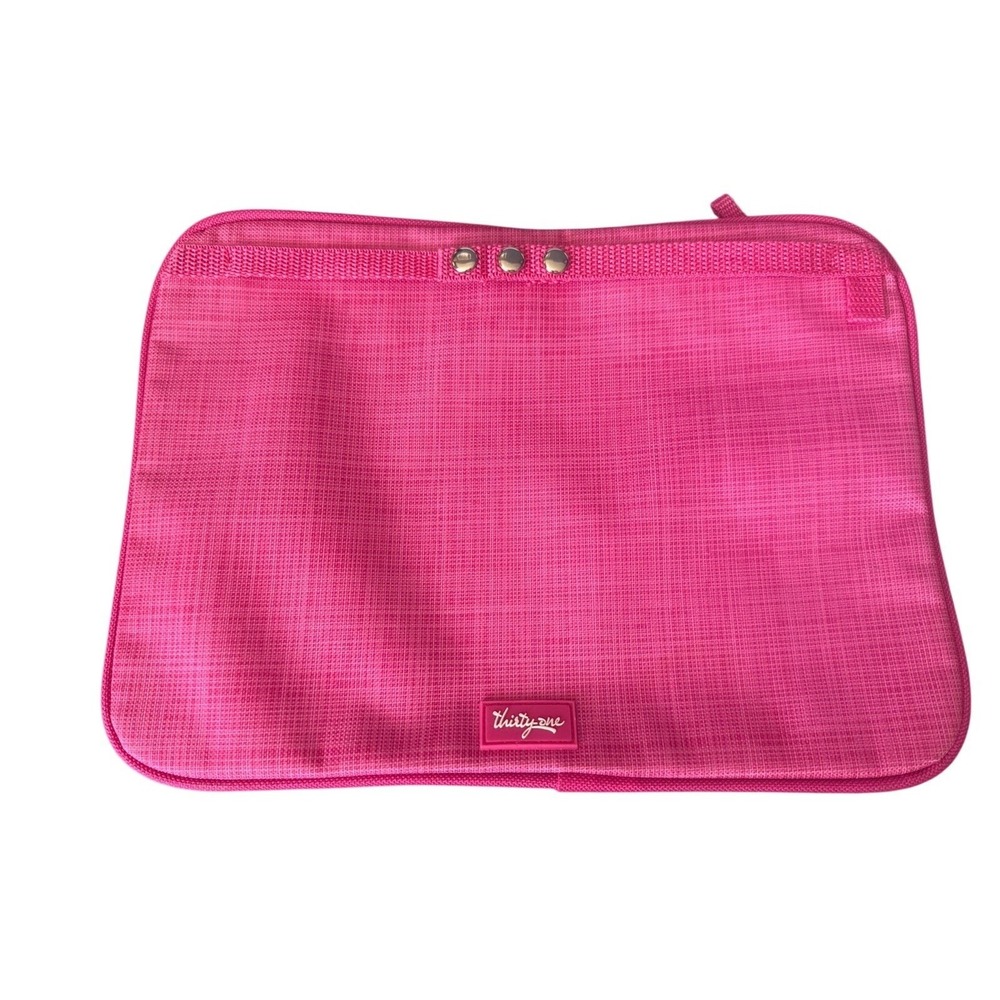 Thirty-One Pocket-A-Tote Pink Cross Pop Organizer Bag Zipper Pocket‎ 11"x8"